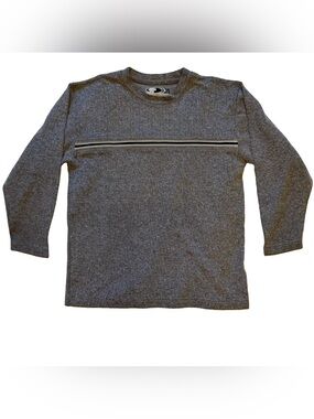 Women's Ferruche Gray long-Sleeve Tee with Horizontal Chest Stripe
